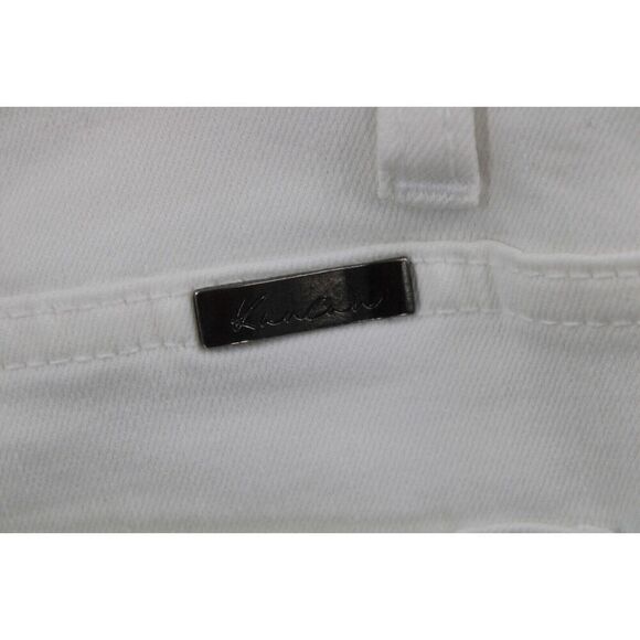 Kancan Estilo White Distressed Raw Hem Denim Jeans 11/29 - Picture 8 of 10
